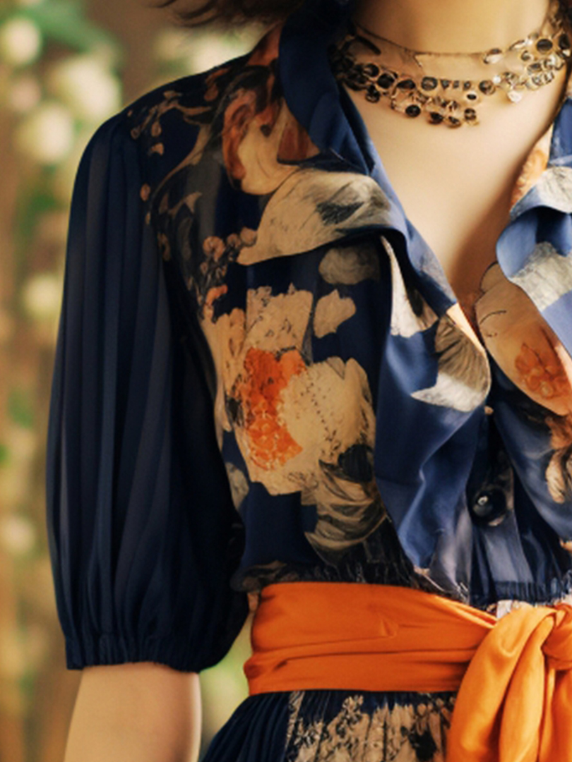 Indigo Petal Sash-img
